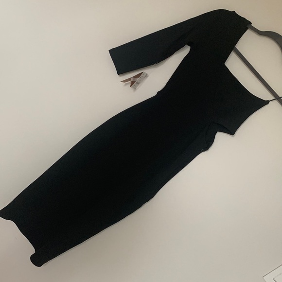 Zara Dresses & Skirts - ZARA Black Bodycon Dress Ribbed M